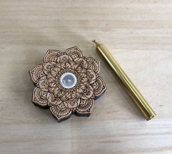 Porta velas Mándala 8 cm bujía peq